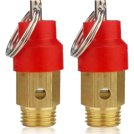 2-teiliges Sicherheitsventil aus Messing für Kompressoren, Druckregler, Druckminderer, 8 bar, 1/8-Zoll-Kompressor-Sicherheitsventil (1/5)