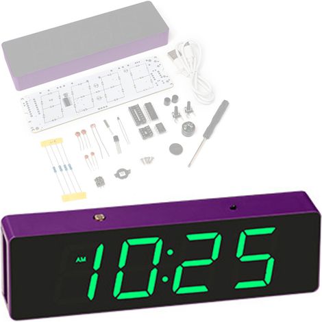 LED-Elektronikuhr-Bausatz, Wecker, 4 Beleuchtungsmodi, Zeitfehlerkorrektur, Lötset, verschiedene Farben (optional)