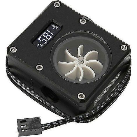 Indicateur de débitmètre pour refroidissement liquide PC 12 V, interface compacte à 3 broches, filetage G1/4, POM, antirouille, noir, haute qualité WHBYV (1/4)