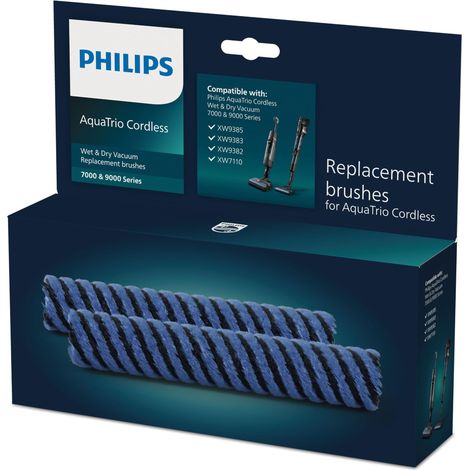 Philips Set di Ricambio Spazzole Originali per AquaTrio Cordless – 2 Spazzole in Microfibra Ultra Morbida per Pavimenti Duri, Facili da Installare, Sigillate (XV1793/01) (1/3)