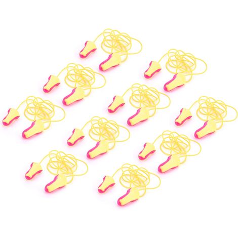 10 paires de bouchons d'oreille en mousse PU, réduction du bruit de 32 dB, souples et munis d'un câble, pour une protection auditive optimale et un sommeil paisible.