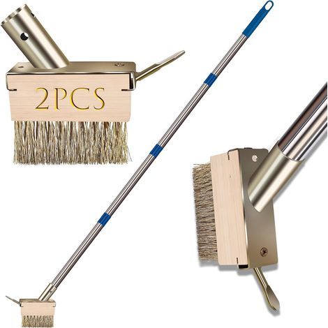 Metal Broom, Adjustable Handle 165cm, Rigid Steel Brush, For Paving Joints, Terraces and Gardens (1/5)