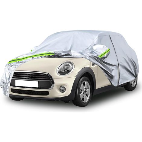 Housse de Voiture Adaptée pour Mini Cooper 3 Portes 2000-2024, Housse de Garage Complète Argentée étanche avec Porte Zippée pour Neige, Pluie, Protection Tous Temps,Personnalisé pour Mini Cooper 3 por (1/5)