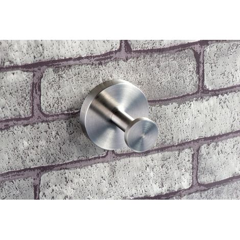 Porte-Serviettes Exclusif en Acier Inoxydable Salle de Bains Lavette Crochet Support Serviette Porte-Manteau Crochets (Acier Inoxydable (Brossé)) (1/5)