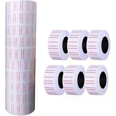 10 rouleaux d'étiquettes autocollantes de prix, une rangée, pour étiqueteuse de prix, fournitures de bureau et d'épicerie, 21 mm x 12 mm (1/4)