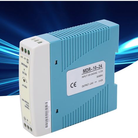 BERM@Eingangsspannung 100–240 V AC MDR-10-24 10 W 24 V DIN-Schienen-Schaltnetzteil 0,42 A Geregelter industrieller SPS-Steuerungssensor (1/5)