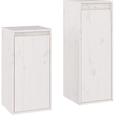 vidaXL Muebles para TV 2 piezas madera maciza de pino blanco (1/2)