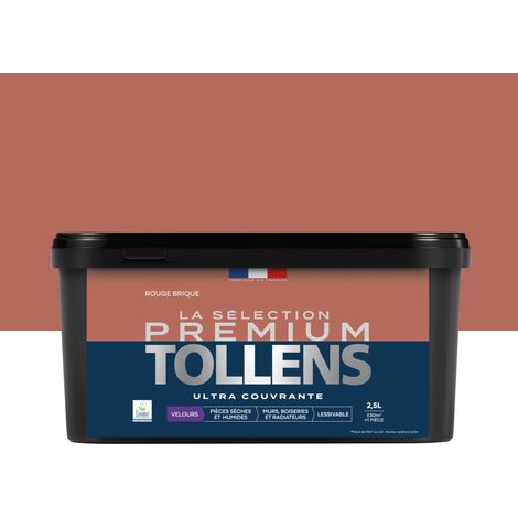 Tollens - Peinture intérieure couleurs - La Sélection Premium Velours - Ultra Couvrante - Rouge Brique 2,5 L - 30m²