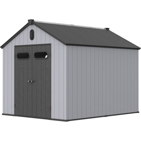 HOMVRA Gartenhaus aus Kunstharz, 235 x 285 x 231 cm, Grau (1/5)