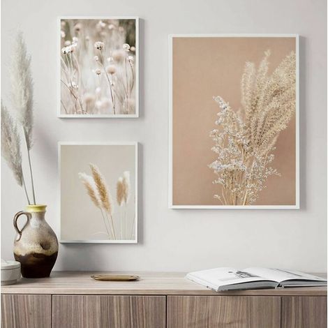 Lot de 3 Posters Premium - Pampas Reed - Pour Salon ou Chambre - Triomphe Sans Cadre (30 x 40 cm) (1/4)