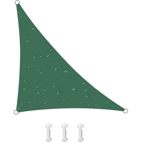 Voile d'ombrage, bloque efficacement les rayons UV, tissu Oxford, convient aux terrasses, balcons, jardins, 334,3 mètres (vert foncé) (1/5)