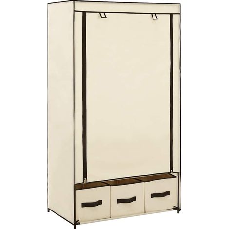 vidaXL Armario de tela color crema 87x49x159 cm (1/5)