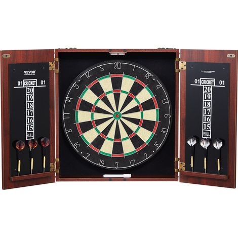 Dartscheiben-Set aus Stahl, Doppeltürschrank, sofort spielbereit, offizielle Dartscheibe, einfache Montage, inklusive Cricket-Zubehör (1/5)