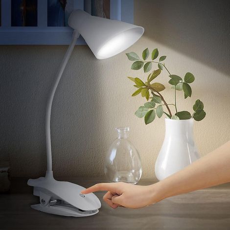 lampe De Bureau, Usb Rechargeable Cou Flexible, Protection Des Yeux, Niveaux De Luminosit Avec Contrle Tactile, Lampe De Table Pour Ecrit - Lire (1/3)