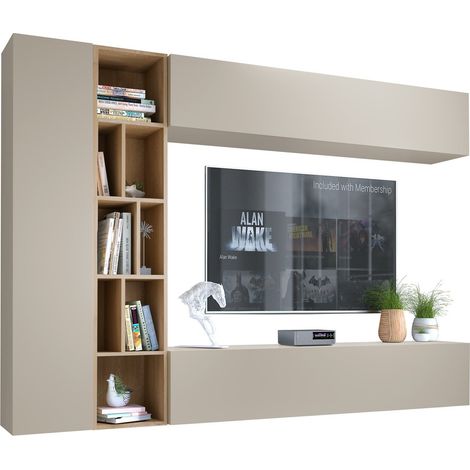 Conjunto de salón Comfivo 260, Cachemira + Roble Artisan