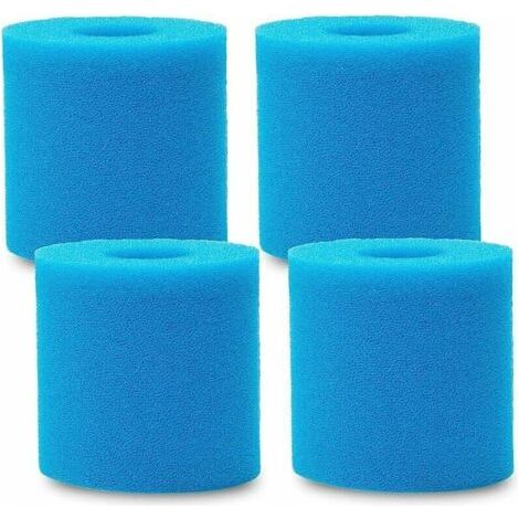 4 filtres de piscine en éponge de type H - Cartouches filtrantes réutilisables et lavables - Pour remplacement de nettoyage Type H