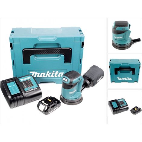 Makita DBO 180 Ponceuse excentrique sans fil, 18V + 1x Batterie 2,0Ah + Chargeur + Makpac (1/5)