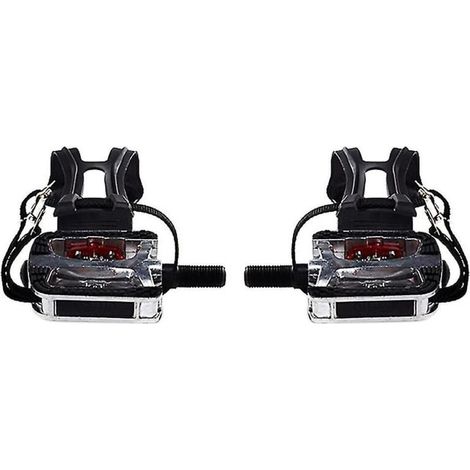 Pédales SPD pour vélo de spinning avec cages d'orteils pour pédales à clip Pédales de plate-forme de cyclisme d'exercice en salle 9/1 (1/3)