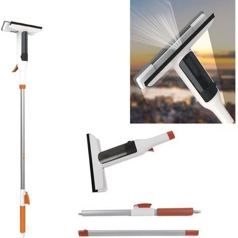 Kit de nettoyage de vitres 3 en 1 : vaporiser, laver et racler - Idéal pour les grandes fenêtres, les portes de douche et les pare-brise de voiture (1/5)