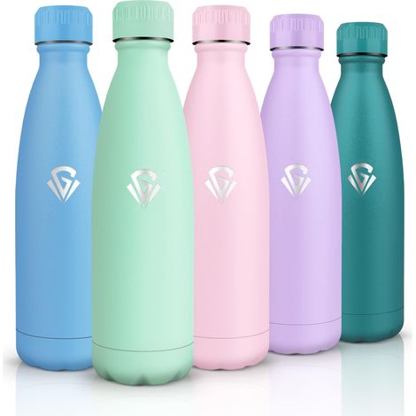 Gourde Isotherme, Acier Inoxydable 18/8, Bouteille Isotherme, 500ML Sans BPA, Gourde Inox Enfant, Étanche Double Isolation, Bouteille Inox pour Le Camping, Les Écoles, Les Gymnases (1/5)