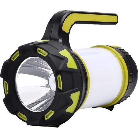 lampe Portable Led Rechargeable Par Usb (jaune), Lampe De Camping 3000 Mah, Projecteur Portable Led, Super Puissant, 6 Modes De Lumire De Camping, (1/5)
