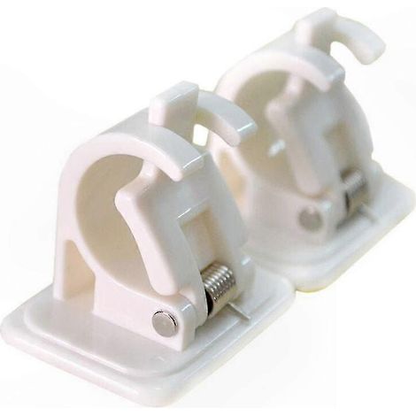 Crochets adhésifs blancs pour tringle à rideau, lot de 4 supports muraux à anneau, fixation sans perçage, porte-tringle réglable 3,4x4,4x4,2 cm (1/5)