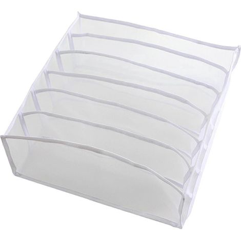 Organisateur de rangement pour sous-vêtements, soutien-gorge, leggings, tiroir pliable, boîte pratique pour tiroirs-White 6 Grids (1/5)