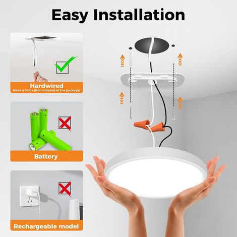Lampe LED radar avec capteur de mouvement lot de 1 12 W pour éclairage automatique intérieur (1/5)