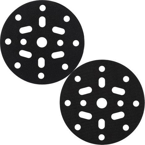 Soporte protector multifuncional de Ø 150 mm con 17 orificios, 2 unidades, para proteger almohadillas de lijado autoadhesivas (1/5)