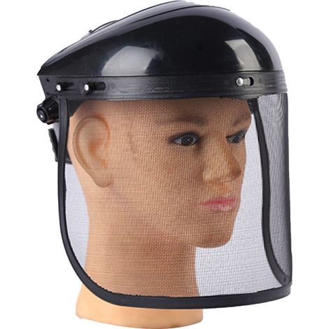 Stirnband aus Stahlgewebe, Gesichtsmaske, Schutzausrüstung für Gartenarbeit und Rasenmähen, Spritzschutzhelm, Schutzvisier, schwarzes Oberteil (1/5)