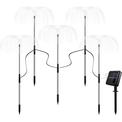 Luces LED solares para jardín, decoración exterior, impermeables, para montaje con estaca en el suelo, para caminos, patios y jardines. (1/5)