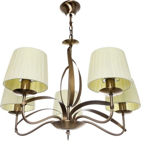 detroit plafonnier dede 5xe14 al.reg.xd.60cm cuir/beige (1/2)