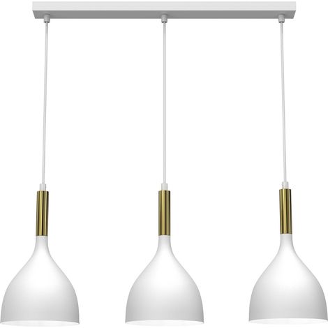 Suspension Noak Luminex blanc-or 3 globes E27 72cm