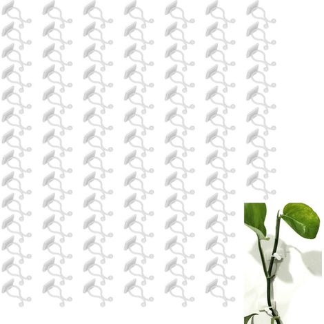 Wandmontierte Pflanzenclips für Kletterpflanzen – 100er-Packung weiße ABS-Klebeclips, 3,5 cm – Befestigungshilfe für Ranken und Zweige