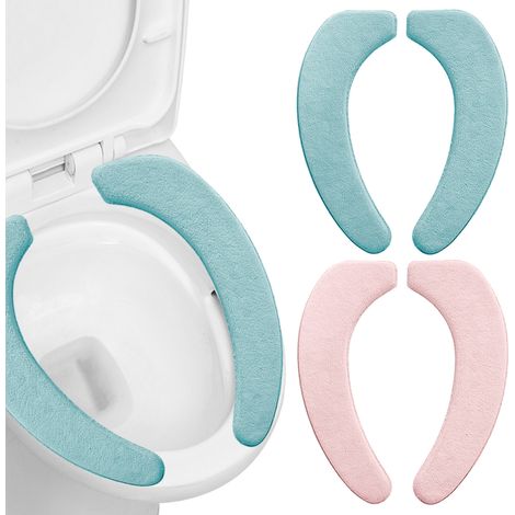 Copriwater in flanella morbida e spessa, confezione da 2 cuscini per sedile comodi e antiscivolo con memory foam
