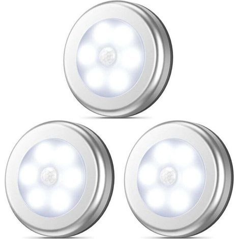 Bewegungsmelder, kabelloses LED-Nachtlicht, überall anbringbar, Schrankleuchte, Treppenhausleuchte, Wasserhahnleuchte, Sicherheitsleuchte für Flur, Küche (Weiß – 1er-Pack) (1/2)