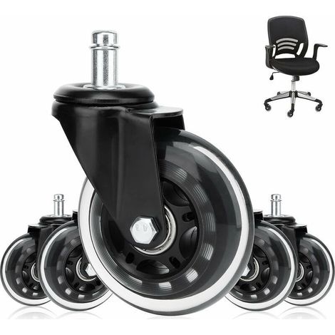 Roulettes Pour Chaise De Bureau Silencieuses. Lot De 5 Roulettes À Chaise De Bureau Rotation À 360 °. Universelles Roulettes Pivotantes 11Mm X 22Mm Roulement Et Résistantes À L'Abrasion (1/5)
