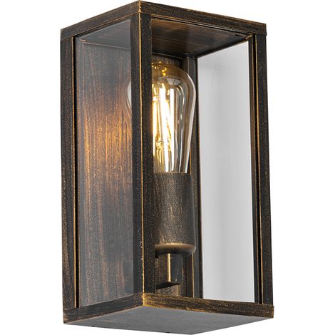 Vintage Wall Light Antique Gold 26 cm IP44 - Charlois (1/4)