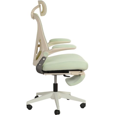 Sedia da ufficio ergonomica pieghevole con poggiatesta 3D e supporto lombare verde MODENUIT (1/4)