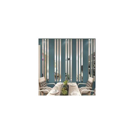 Lot de 20 autocollants muraux en forme de losange - Miroir acrylique amovible 3D - Décoration murale intérieure pour la maison, le salon et la chambre - Crezuo