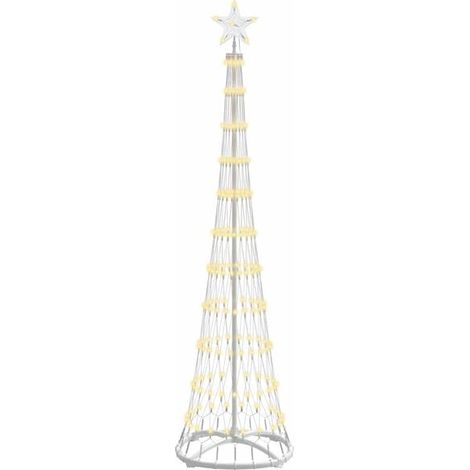 Sapin de Noël LED blanc chaud, 51 x 51 x 190 cm, métal. (1/5)