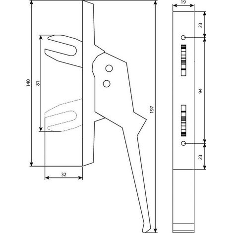 Argenta 517D/518D Manilla de puerta aluminio 2 horquillas (1/3)