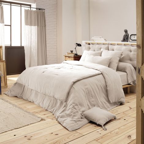 Housse de couette double gaze de coton pampa 260x240 cm