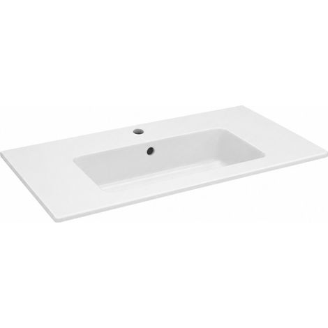Plan Vasque de Salle de Bain PORCHER Ulysse Blanc Brillant - P130701