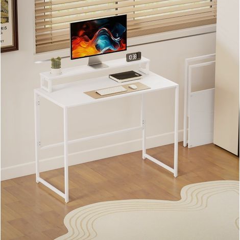 escritorio plegable con soporte monitor 100x48 cm OKMYHOME (1/5)