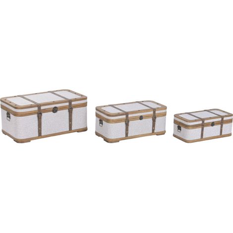 Baul Set 3 Madera Poliester 70X40X31 Borreguito (1/5)