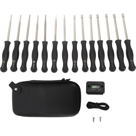 Kit 14 Outils Réglage Carburateur pour Moteurs 2 Temps Compatibles avec Tronçonneuses et Taille-Haies - Tachymètre Batterie Incluse-KZQ (1/5)