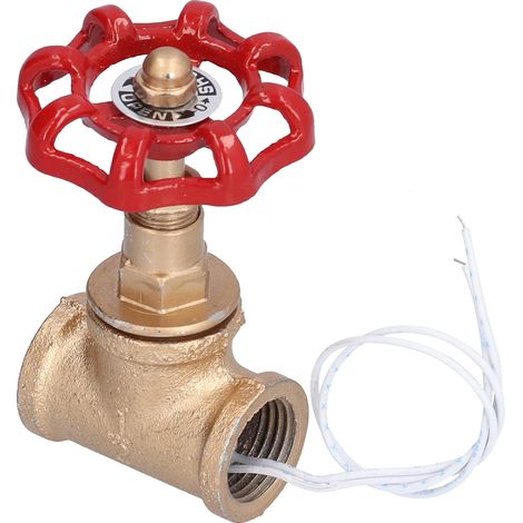 Vanne d'arrêt à poignée rouge Steampunk Vintage de 1 à 2 pouces, interrupteur de lampe Steampunk avec fil pour luminaires de tuyaux (1/5)