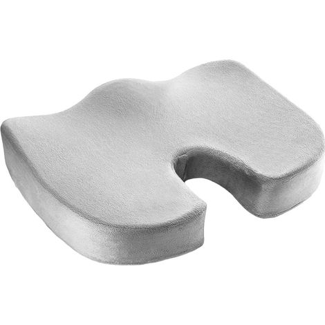 Coussin d'assise en gel, soulage la pression et détend le coccyx - 1 pièce, gris, 44 × 37 × 7 cm (1/3)