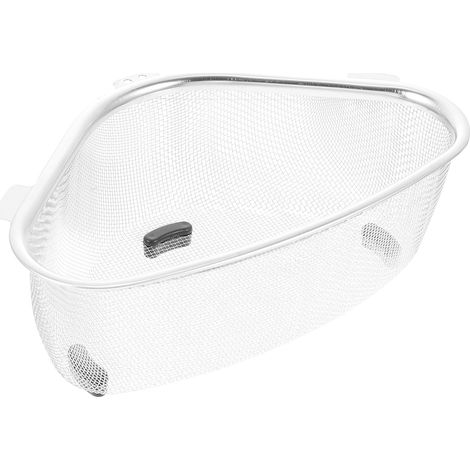 Filtro triangolare compatto per lavello da cucina in acciaio inox color argento. (1/3)